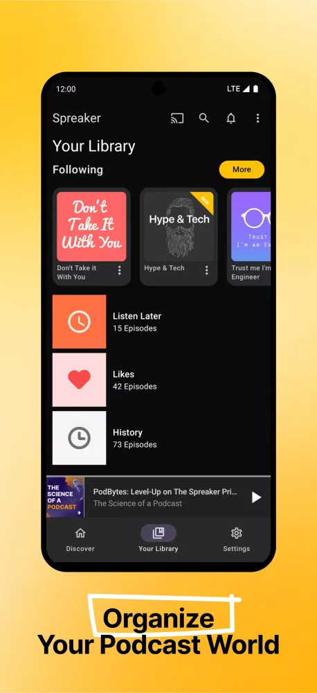 Capturas de tela do Spreaker Podcasts