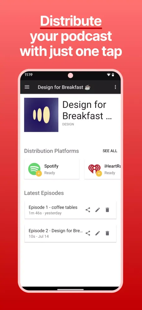 Ảnh chụp màn hình của Podcast Studio