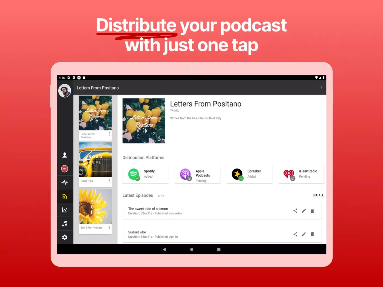 Ảnh chụp màn hình của Podcast Studio