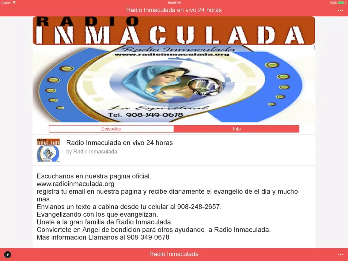 Capturas de tela do Radio Inmaculada iPad 