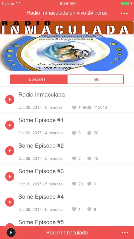 Capturas de tela do Radio Inmaculada