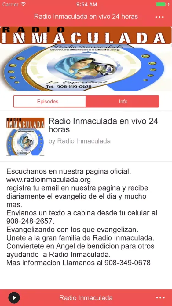 Capturas de tela do Radio Inmaculada
