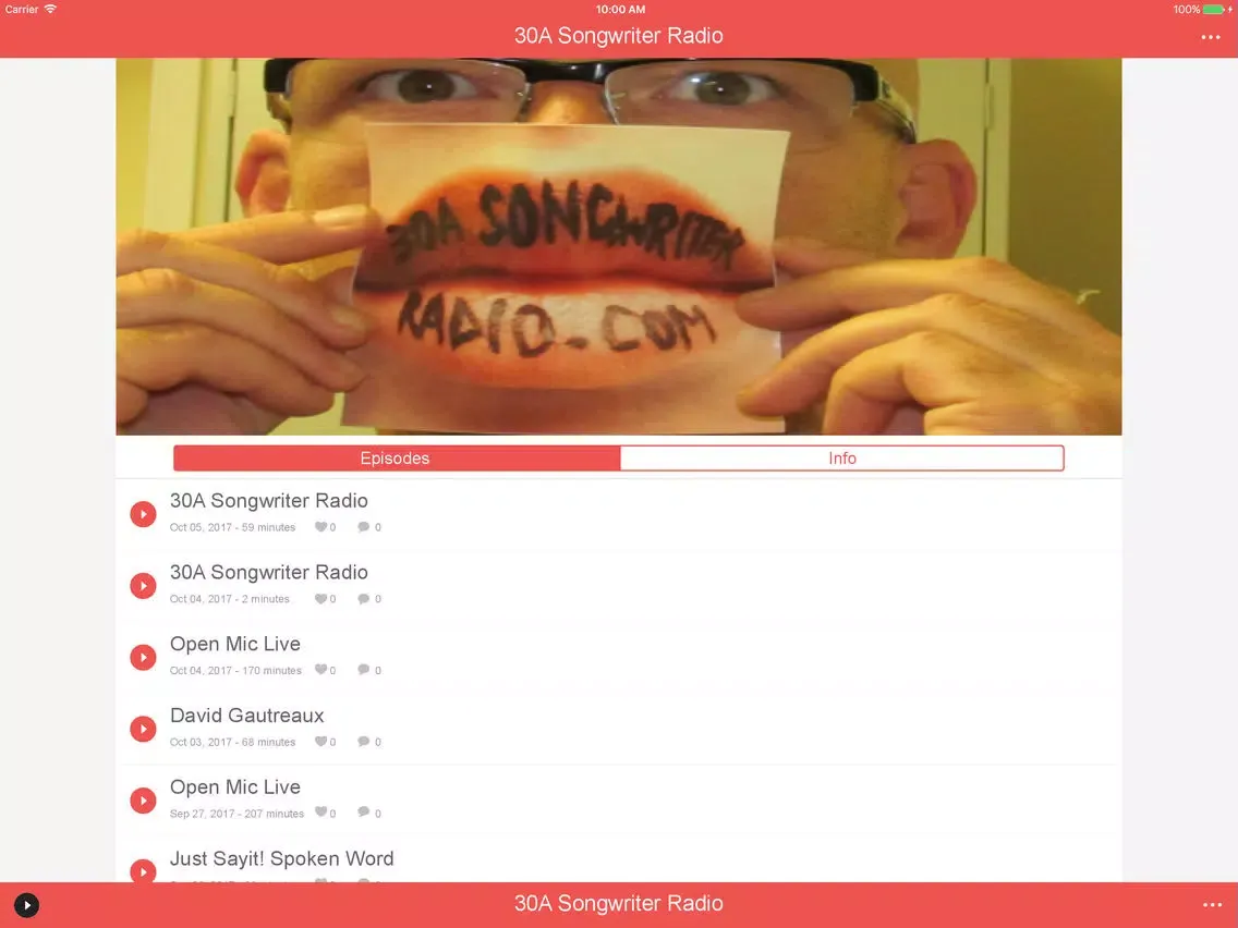 30A Songwriter Radio iPad  Screenshots