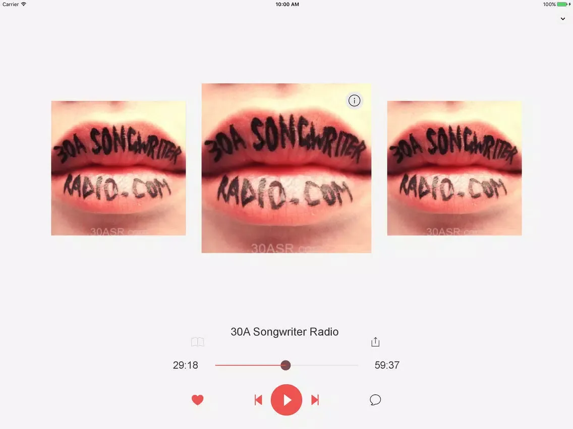 30A Songwriter Radio iPad  Screenshots