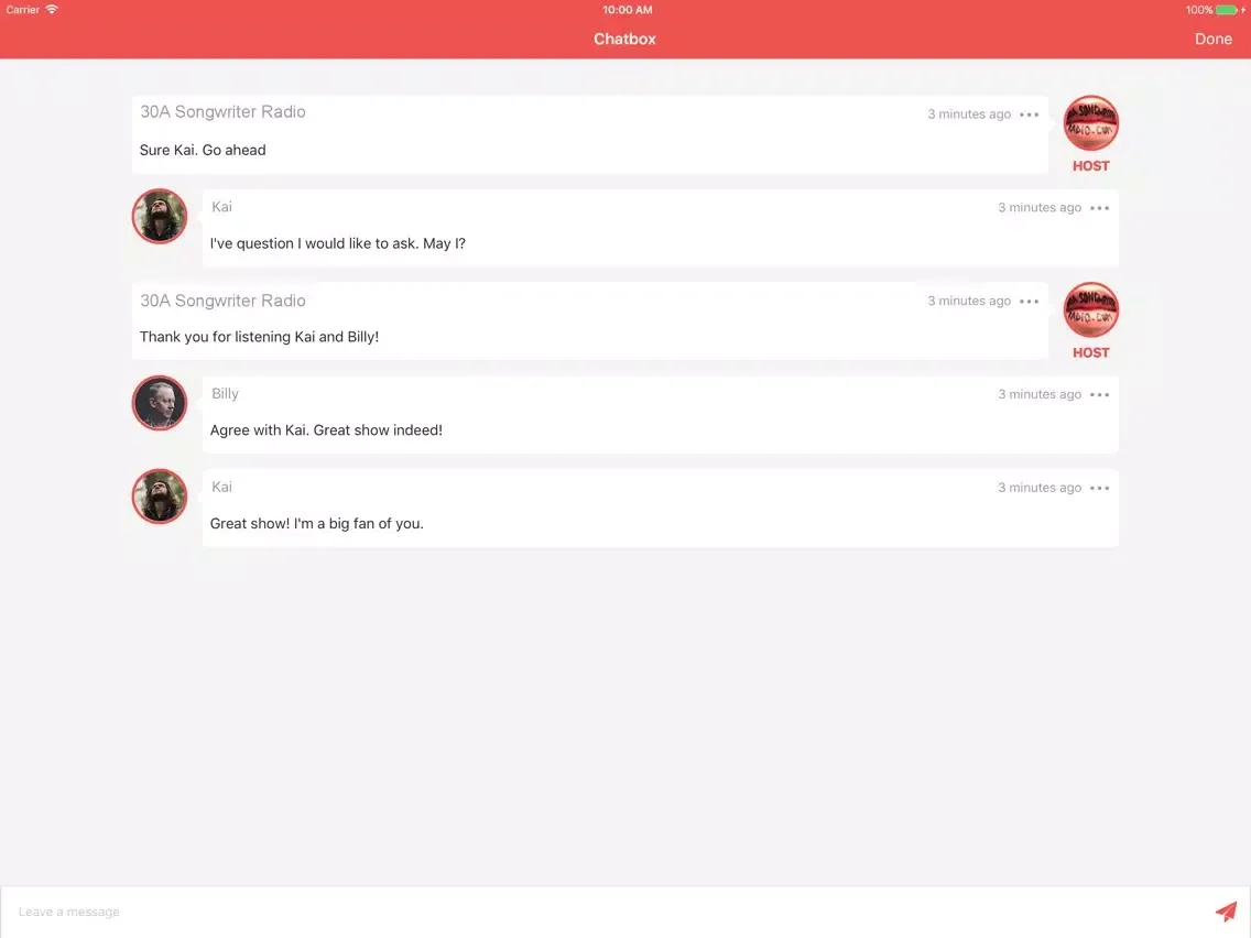 30A Songwriter Radio iPad  Screenshots