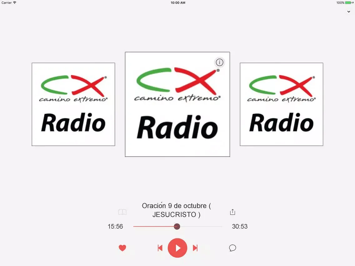 Ảnh chụp màn hình của Oración CX iPad 