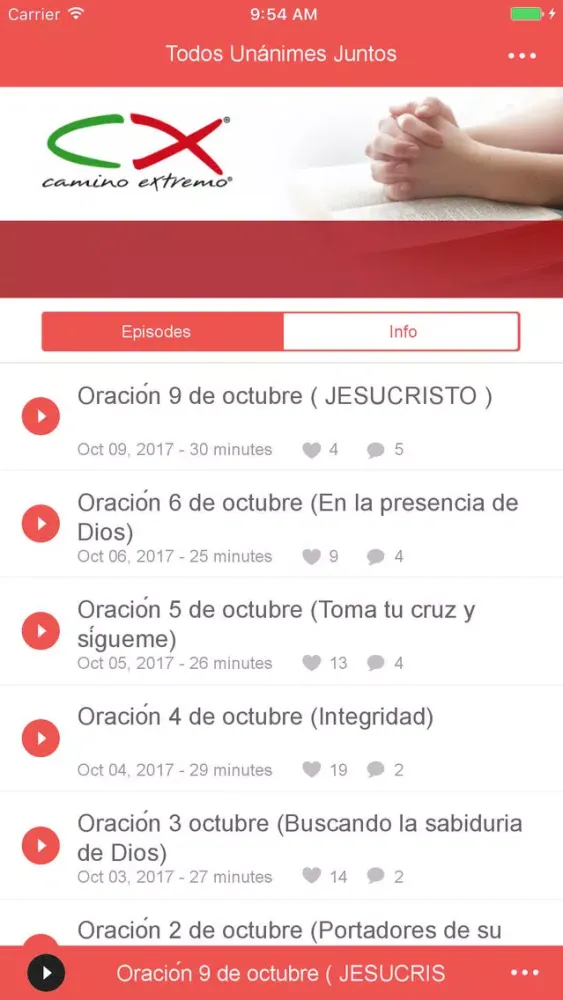 Ảnh chụp màn hình của Oración CX