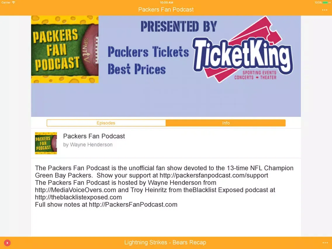 Captures d'écran de Packers Fan Podcast iPad 