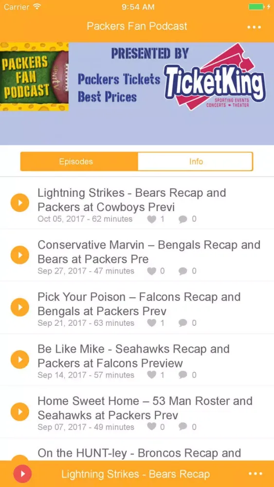 Captures d'écran de Packers Fan Podcast