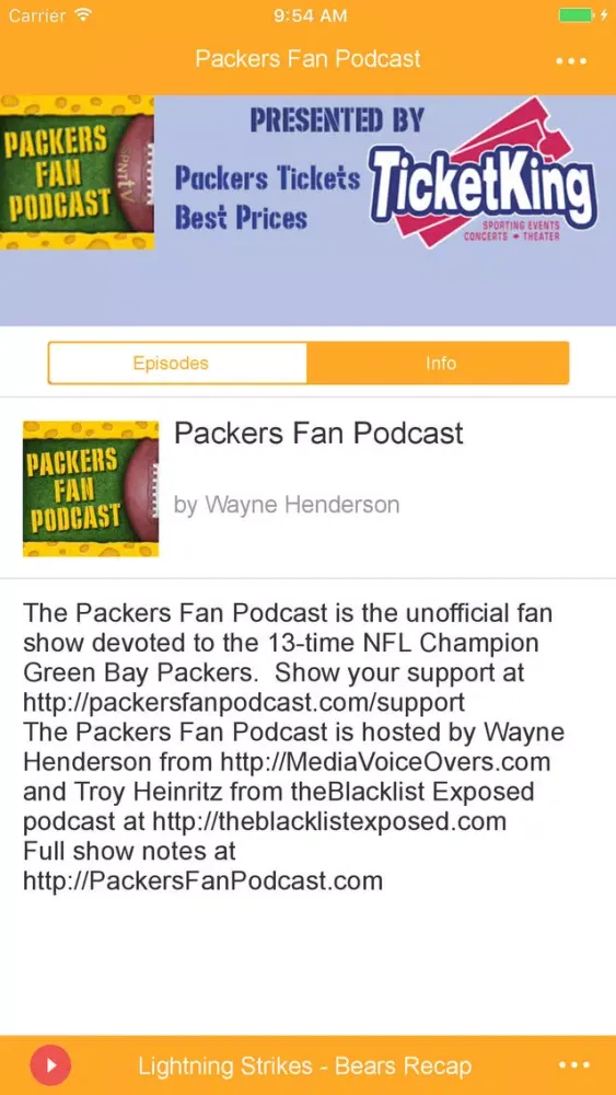 Captures d'écran de Packers Fan Podcast