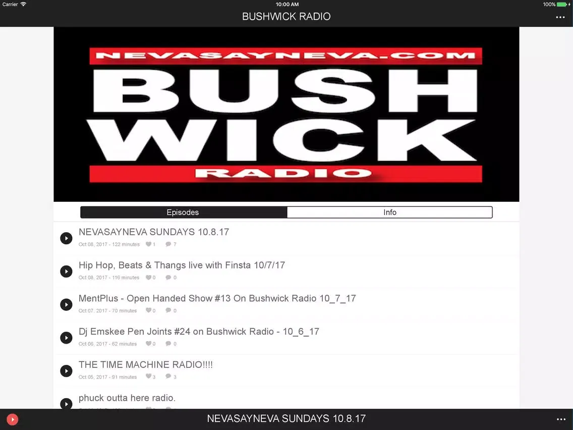 Zrzuty ekranu BUSHWICK RADIO iPad 