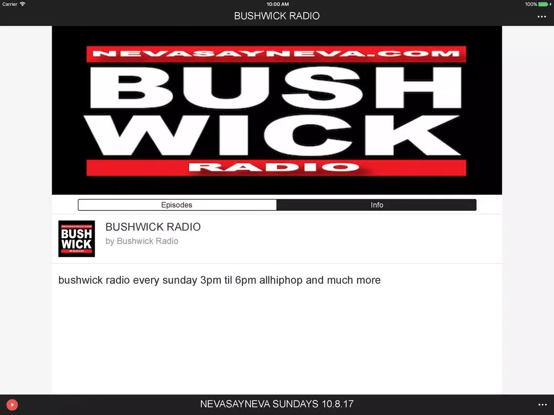 Zrzuty ekranu BUSHWICK RADIO iPad 