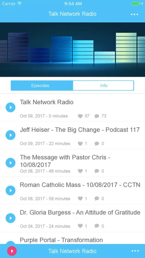 Capturas de tela do Talk Network Radio