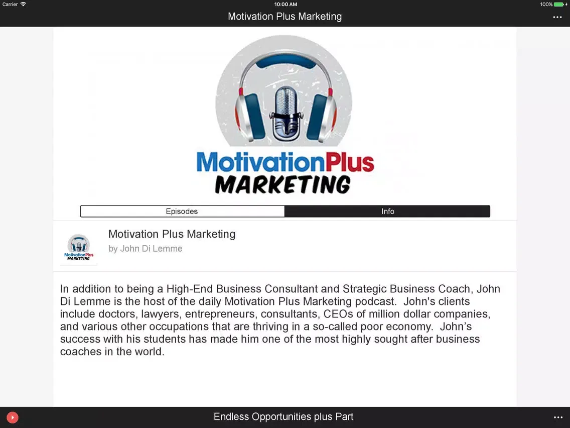Tangkapan layar Motivation Plus Marketing iPad 