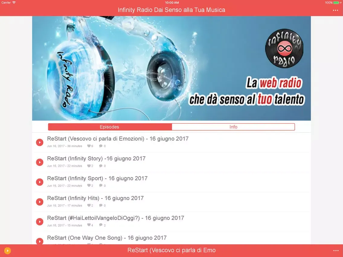 Infinity Radio iPad  سکرین شاٹس