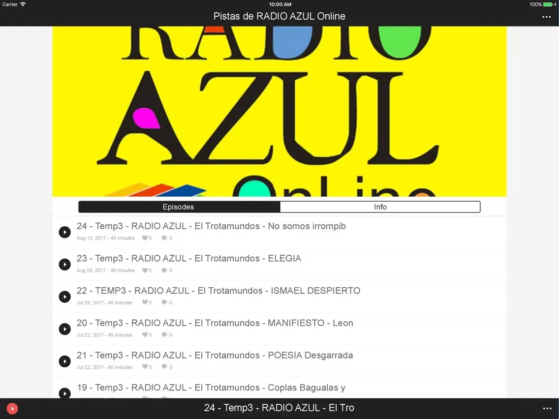 صور Pistas de RADIO AZUL Online iPad 
