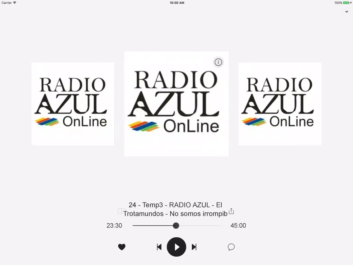 صور Pistas de RADIO AZUL Online iPad 