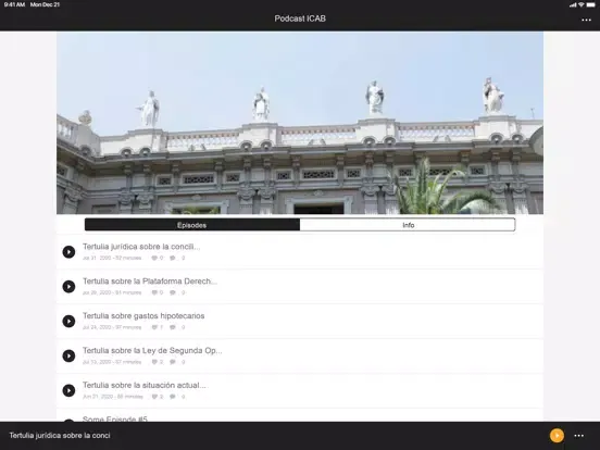 Podcast ICAB iPad  سکرین شاٹس