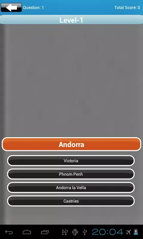 Capturas de tela do Capital City Quiz