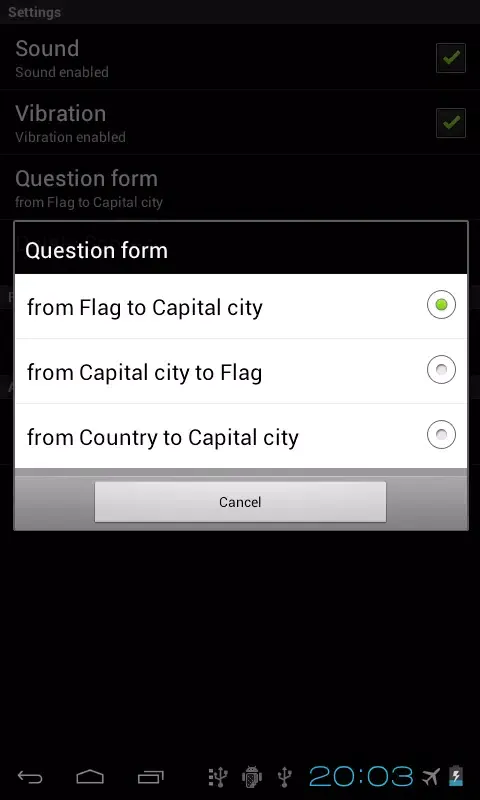 Capturas de tela do Capital City Quiz