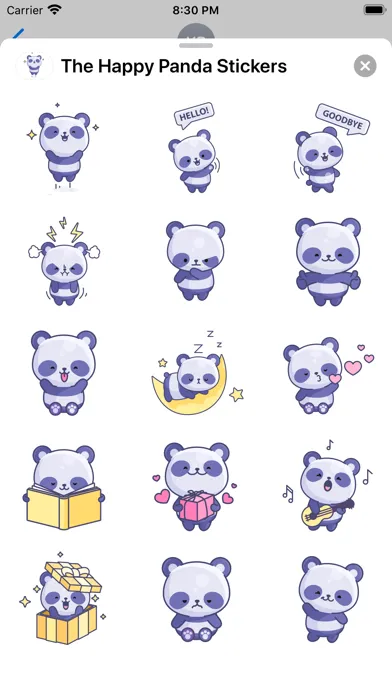 Tangkapan layar The Happy Panda Stickers