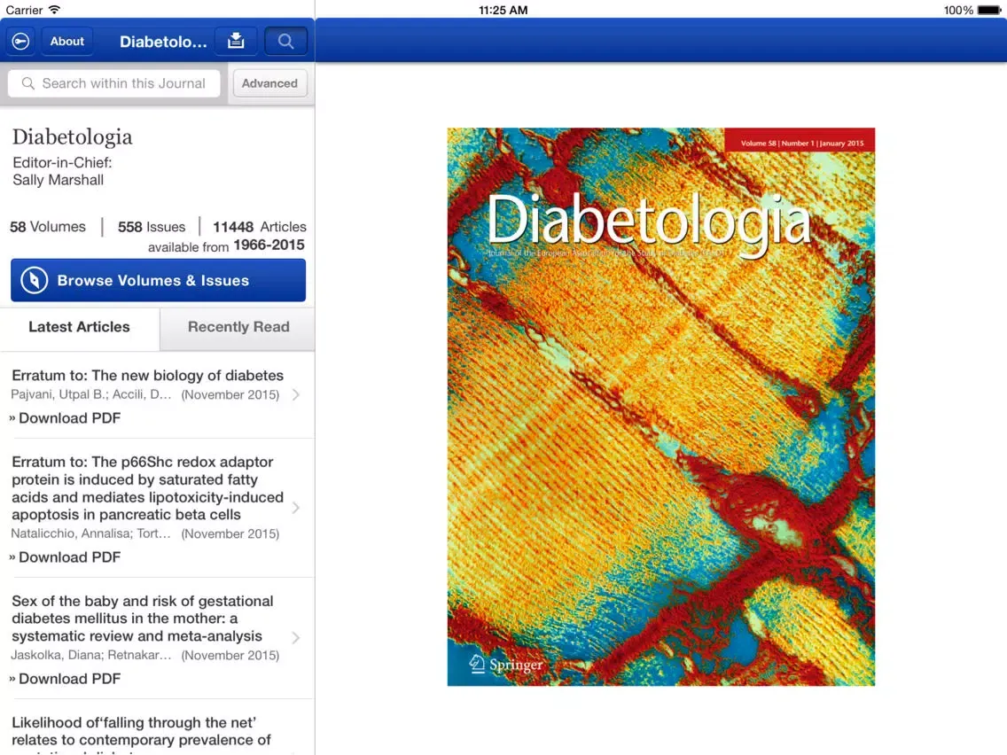 Diabetologia – Official Journal of the EASD iPad  Screenshots