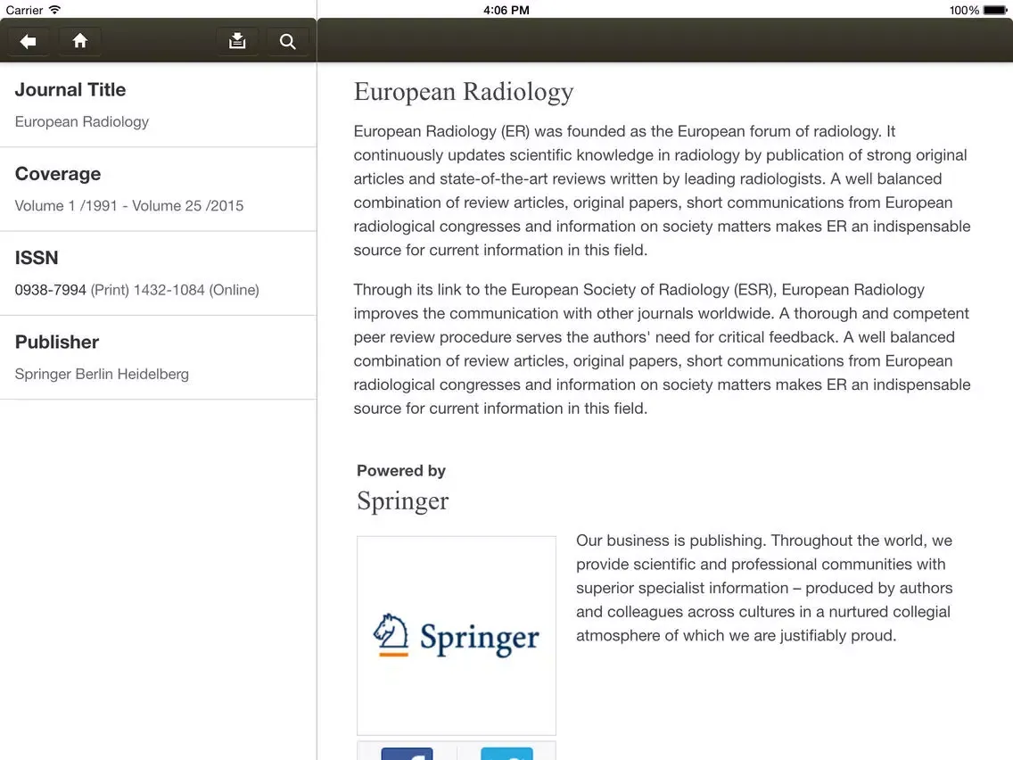 European Radiology iPad 应用截图
