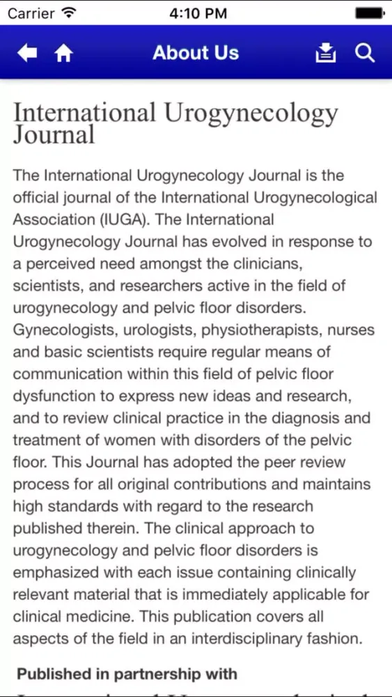 Tangkapan skrin International Urogynecology Journal