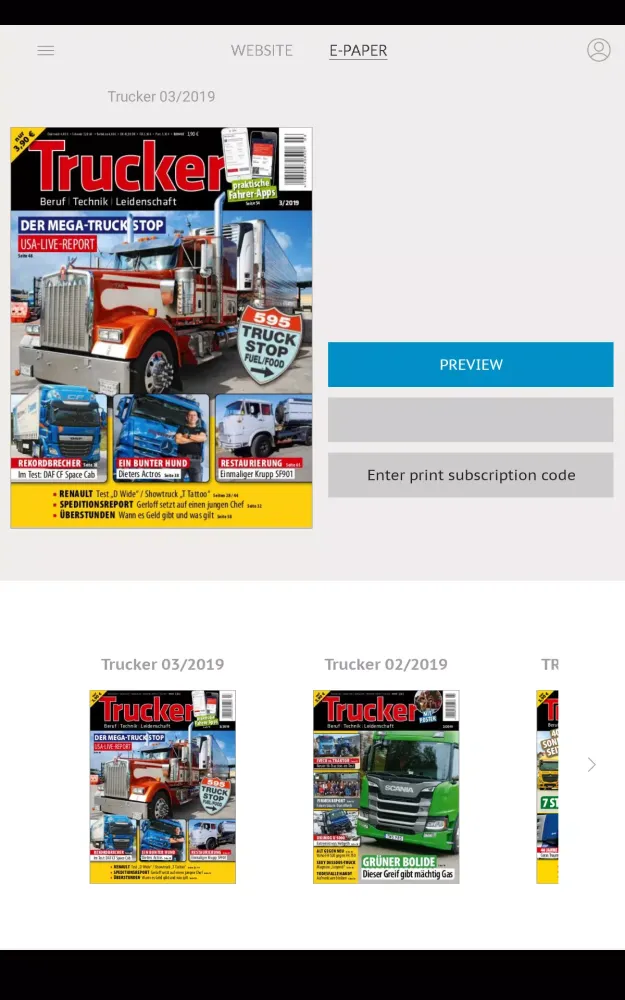 Ảnh chụp màn hình của TRUCKER