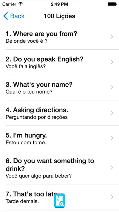 Captures d'écran de English Study for Portugese - Aprender Inglês