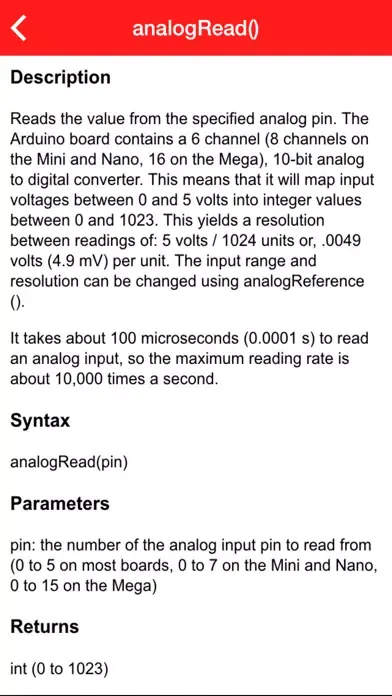 Screenshot di Arduino Pocket Reference Pro