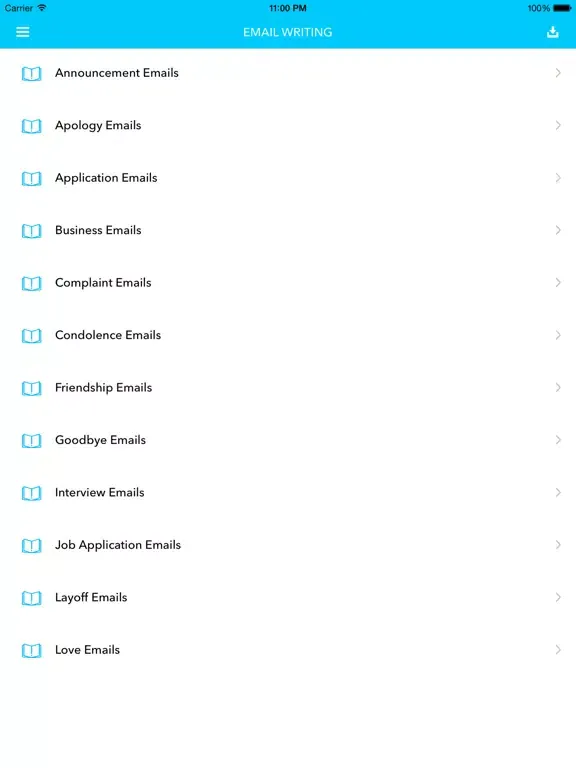 Tangkapan layar Email Writing Pro iPad 