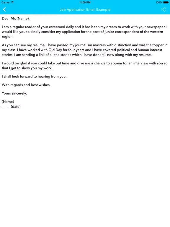 Tangkapan layar Email Writing Pro iPad 
