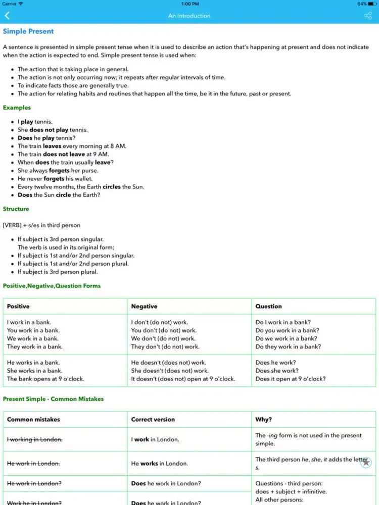صور English Tenses Pro iPad 
