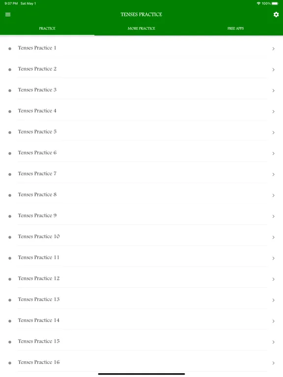 English Tenses Practice iPad  스크린샷