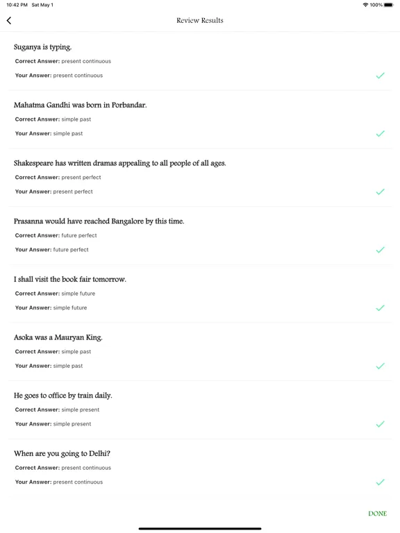 English Tenses Practice iPad  스크린샷