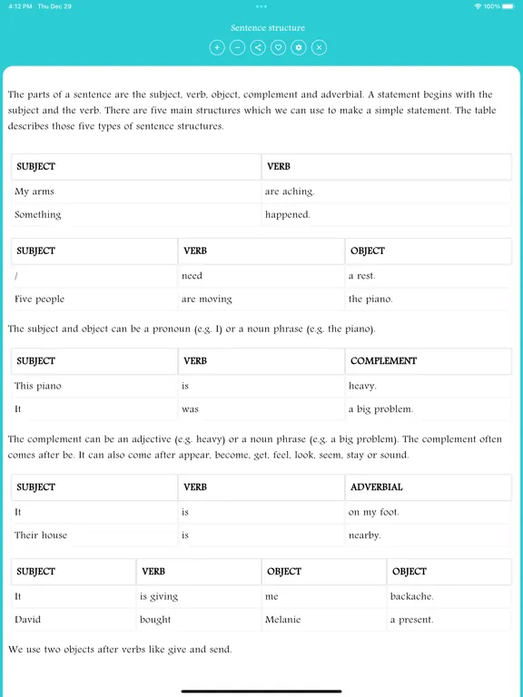 Ảnh chụp màn hình của English Grammar Book iPad 