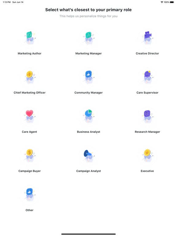 Tangkapan skrin Sprinklr iPad 