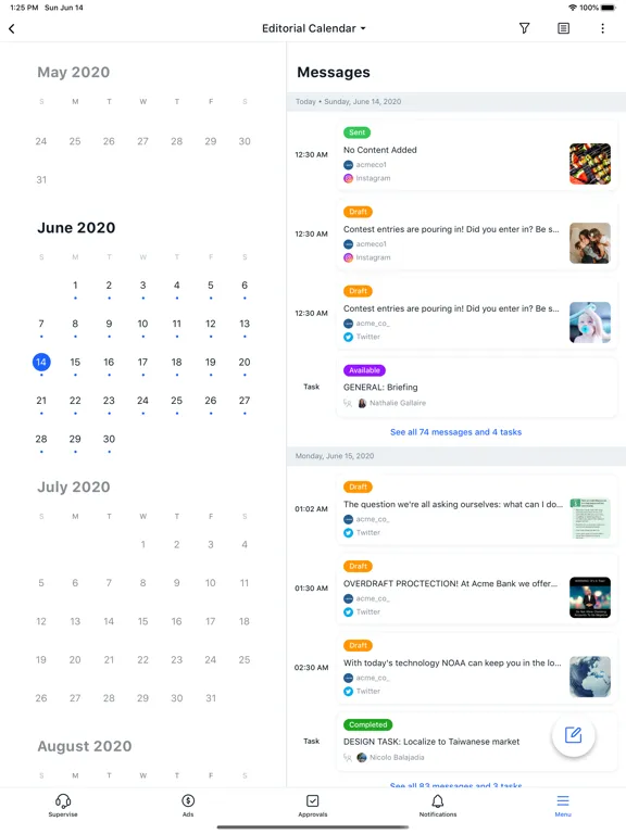 Tangkapan skrin Sprinklr iPad 