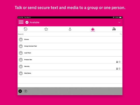 T-Mobile Direct Connect iPad 应用截图