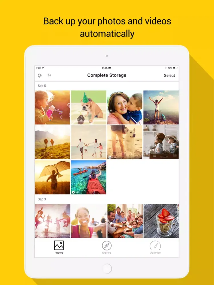 Ảnh chụp màn hình của Sprint Complete Storage iPad 