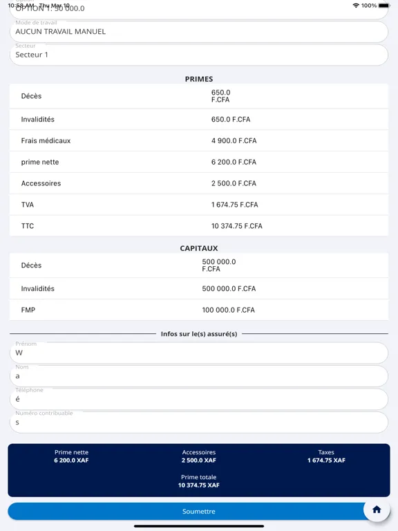 Tangkapan skrin Sanlam Cameroun iPad 