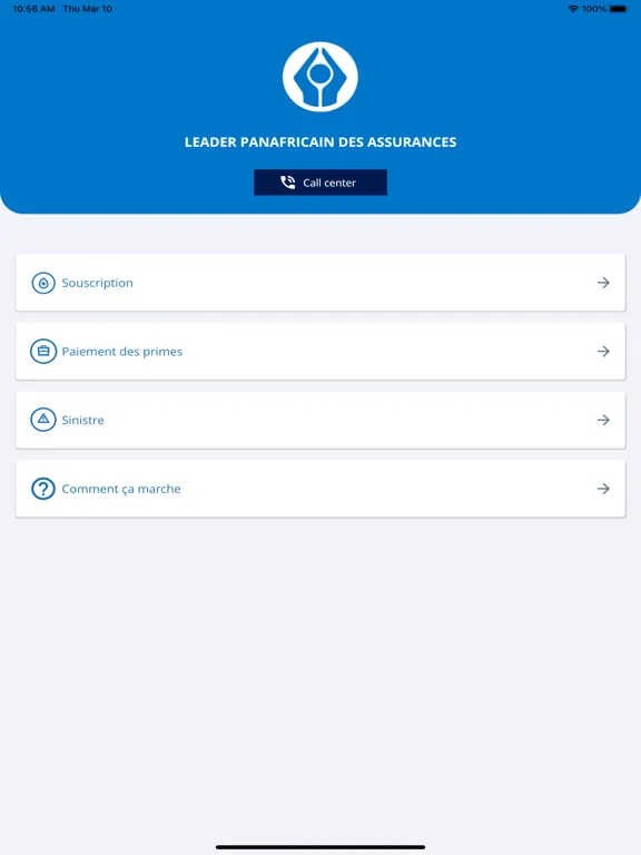 Tangkapan skrin Sanlam Cameroun iPad 