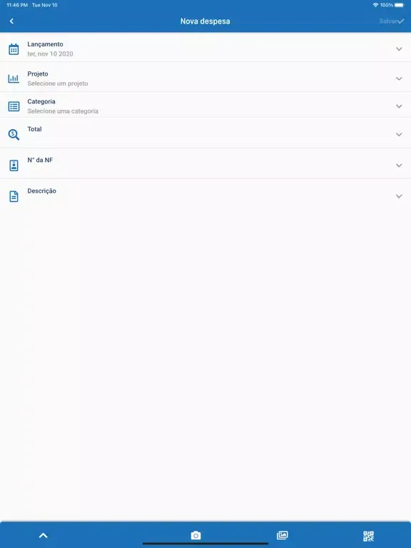 Capturas de tela do SPRO Expenses iPad 