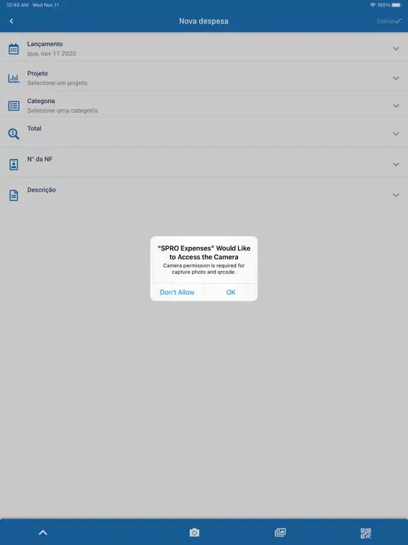 Capturas de tela do SPRO Expenses iPad 
