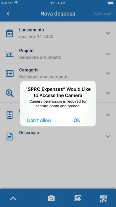Capturas de tela do SPRO Expenses