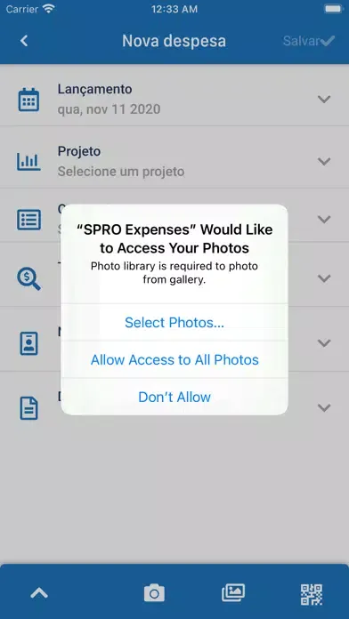 Capturas de tela do SPRO Expenses