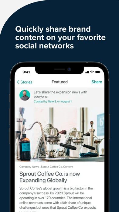 Capturas de tela do Advocacy by Sprout Social