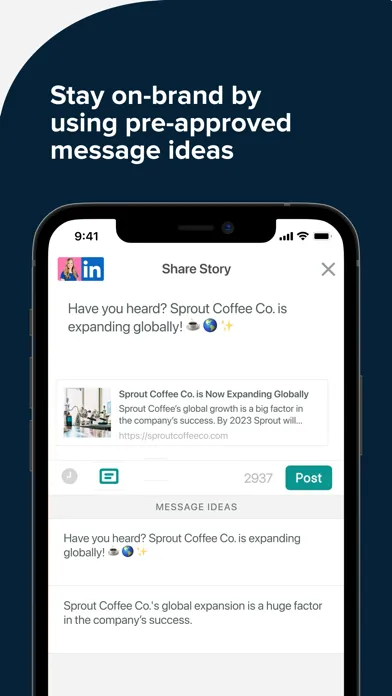Capturas de tela do Advocacy by Sprout Social