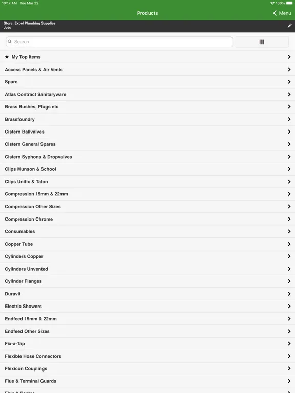 EXCEL Plumbing Supplies iPad  スクリーンショット